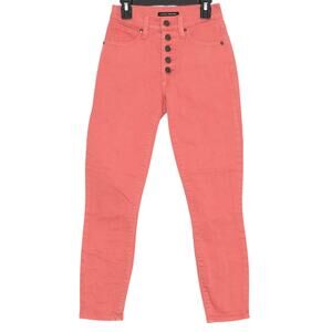 Lucky Brand Bridgette High Rise Crop Button Fly Jeans 00/24 Coral Y2K Casual